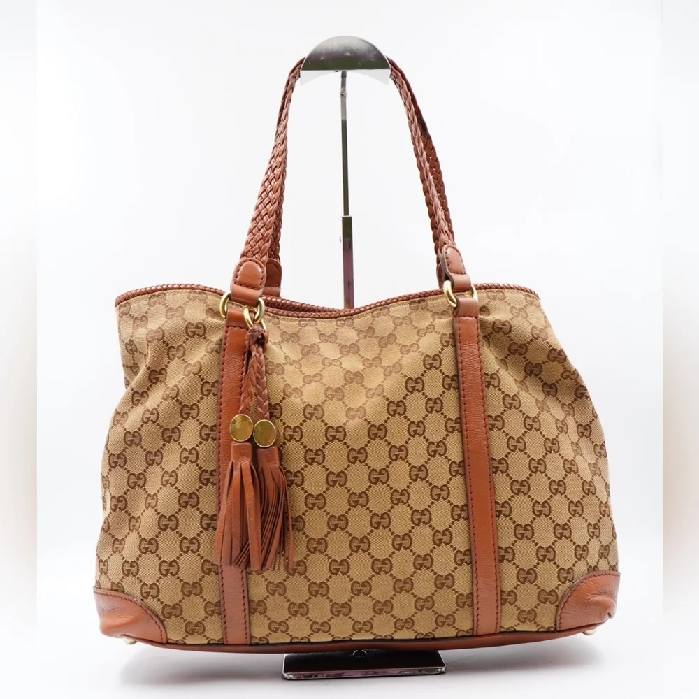 AW03❤️ Gucci GG Canvas Marrakech Tassel Shoulder Bag